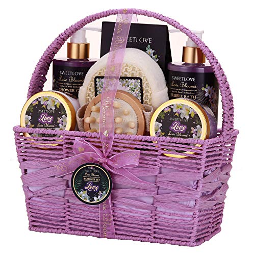 Spa Luxetique 8pc Beach Coconut Gift Set, Perfect Spa Gift Sets, Bath Gift Sets for Birthday Presents