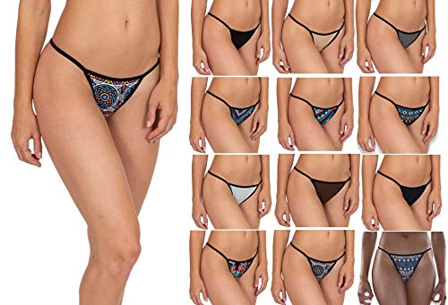 UWOCEKA Sexy Thongs for Women,Variety of T-Backs 10 Pack Sexy
